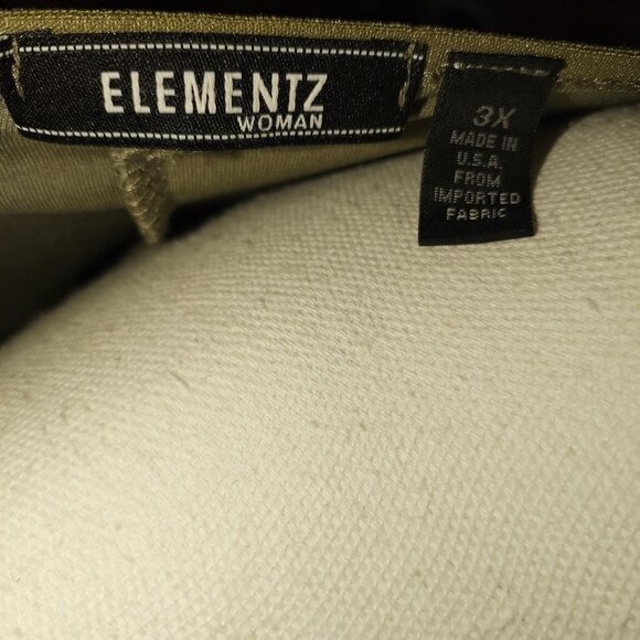 Elementz Woman Olive Green Textured Short Sleeve Top Plus Size 3X - Picture 4 of 5